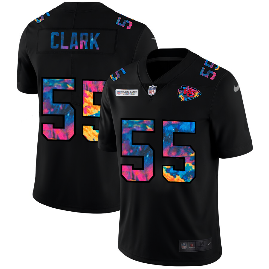 NFL Kansas City Chiefs #55 Frank Clark Men Nike MultiColor Black 2020  Crucial Catch Vapor Untouchable Limited Jersey->kansas city chiefs->NFL Jersey